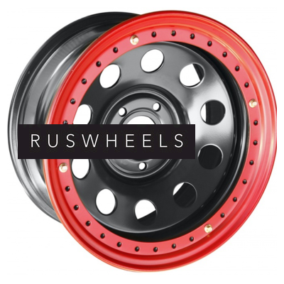 Диски Off-Road Wheels 8x16/5x150 ET-14 D113 Тойота Ленд Крузер 100/105 Черный с бедлоком (красный)